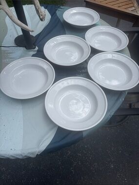 Williams Sonoma pantry essentials White Ceramic Rim Soup Bowls - Set of 6
